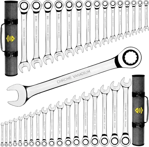 TOOLGUARDS 33pcs Ratcheting Wrench Set
