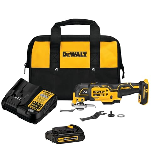 DEWALT 20V MAX XR Oscillating Tool Kit, 3 Speed, With Blades, Battery and Charger Included (DCS356C1)