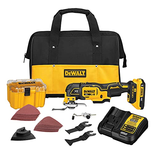 DEWALT 20V MAX XR Multi-Tool Kit, Oscillating Tool, 3-Speed, Quick Blade Change for Multi-Tool Needs, Cordless (DCS356D1)