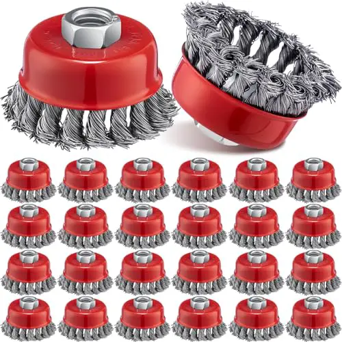 Tandefio 24 Pcs Wire Wheel Brush Cup Brush with 5/8