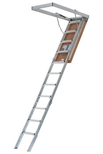 Louisville Ladder 7.8-10.3-Foot Fire Rated Door Aluminium Attic Ladder 22.5
