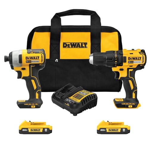 DEWALT - 20V MAX Power Tool Combo Kit, Cordless Power Tool Set, 2 Tools with 2 Batteries and Charger Included (DCK277D2)