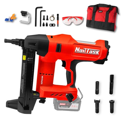 Nailtask Cordless Electric Concrete Nail Gun 20v Power Pin Nailer Kit