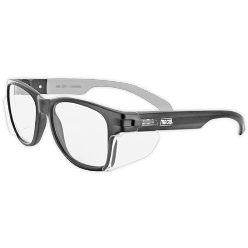 MAGID Y50 Safety Glasses, ANSI Z87.1, Anti-Fog UV Protection, Clear Lens, Side Shields, Black Frame, 1 Pair, Y50BKAFC