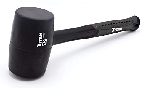 Titan 63232 32oz Rubber Mallet, Non-marking Double-faced Solid Head, 15