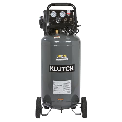 Klutch 20-Gallon Air Compressor, 2 HP, 120 Volts, 175 PSI