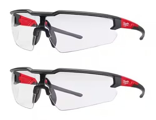 Milwaukee Anti-Fog Safety Glasses Clear Lens Black/Red Frame 2 pc. - Case of 2