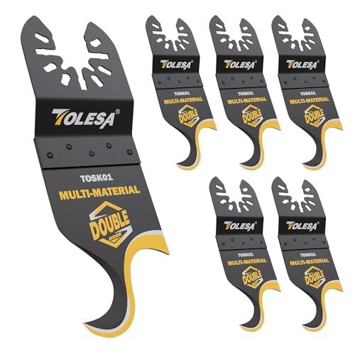 Oscillating Multi Tool Hook Knife Blade, 5 PCS Multitool Saw Blades for Cutting Soft Materials Roofing Shingles, PVC Floor Carpet, Cardboard