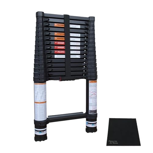 Xtend & Climb Contractor Series 155+/300 Telescoping Ladder, 15.5 Ft Extension, 300 lbs Load Capacity, ANSI Type 1A Certified Aluminum Ladder - Includes Fiber Cloth