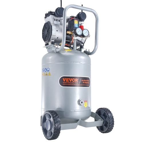 VEVOR 13-Gallon Air Compressor, 2HP, 4.6 SCFM@90PSI, Oil-Free Tank, 66dB Quiet Operation, Ideal for Tire Inflation, Woodworking, Auto Repairs, and Spray Painting (Maximum Pressure 125 PSI)
