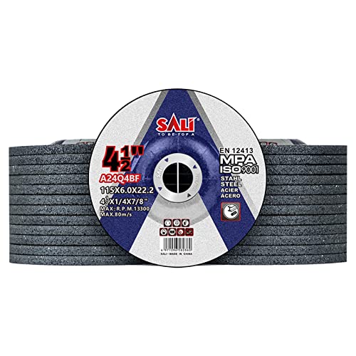 SALI 25 Pack 4-1/2 Inch Grinding Wheels for General Purpose Metal & Stainless Steel, Aluminum Oxide Grinding Disc for Angle Grinder, Depressed Center 4.5