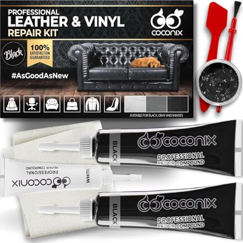 COCONIX Leather Care PRO Professional Black Leather & Vinyl Repair Kit