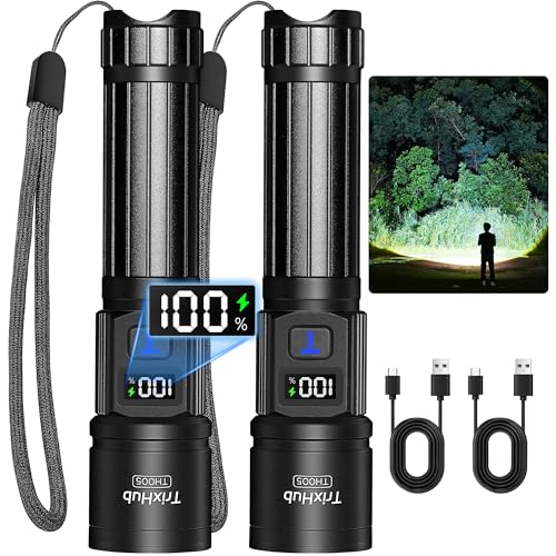 TrixHub Rechargeable LED Flashlights 2 Pack