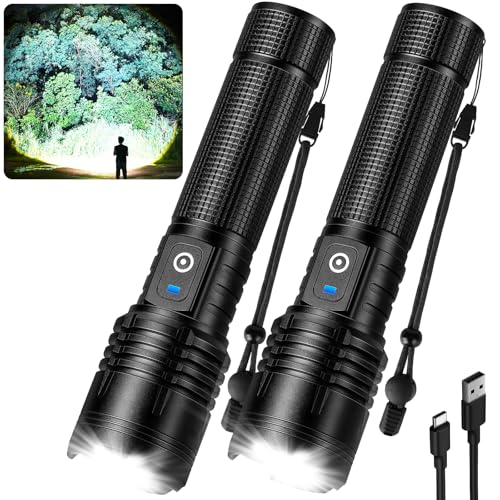 Kmivo Rechargeable LED Flashlight (2 Pack)