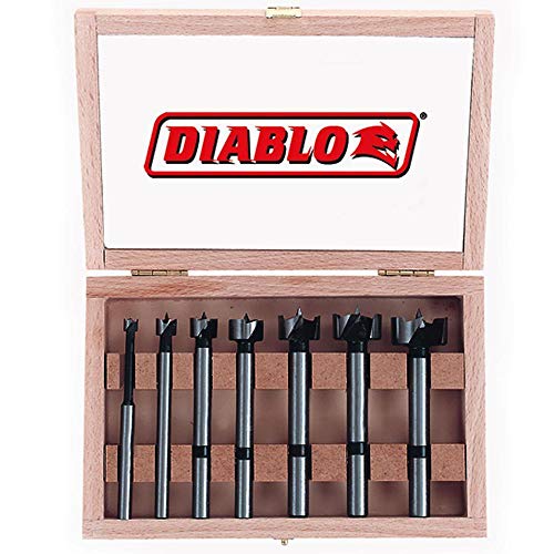 Diablo's High-Speed Steel Forstner Bit Drill Set - Ideal for All Types of Wood - 1/4