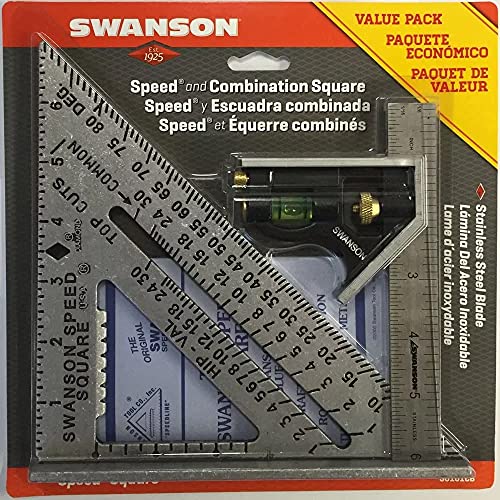 SWANSON S0101CB Speed Square Layout Tool with Blue Book and Combination Square Value Pack